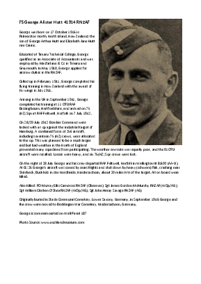 A preview of a PDF biography for Hutt, George Alister